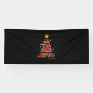 Feuerwehrmann Truck Weihnachtsbaum Männer Frauen Banner