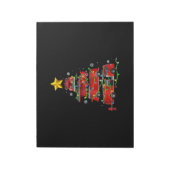 Feuerwehrmann Truck Weihnachtsbaum Männer Frauen Notizblock (Rotiert)