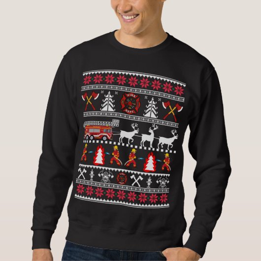 Feuerwehrmann Uggg Weihnachts Sweater Sweatshirt (Vorderseite)