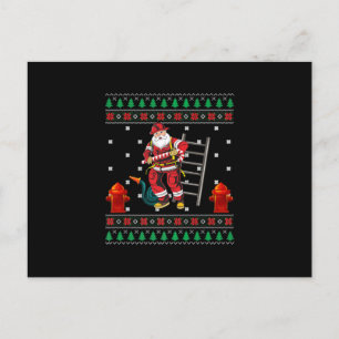 Feuerwehrmann Ugly Weihnachts-Sweater Xmas Boys Gi Feiertagspostkarte