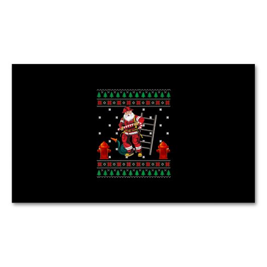 Feuerwehrmann Ugly Weihnachts-Sweater Xmas Boys Gi Magnetische Visitenkarte (Vorderseite)