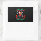 Feuerwehrmann Ugly Weihnachts-Sweater Xmas Boys Gi Rechteckiger Aufkleber (Tasche)