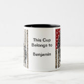 Feuerwehrmann und die son-amerikanische Flagge Zweifarbige Tasse (Mittel)