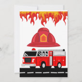 Feuerwehrmann und Feueralarm Einladung (Rückseite)