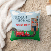 Feuerwehrmann und Feuerwehrfahrzeug mit Vorname Li Kissen (Decke)