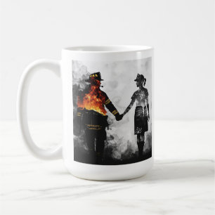 Feuerwehrmann und Krankenschwester Paar Silhouette Kaffeetasse