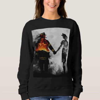 Feuerwehrmann und Krankenschwester Paar Silhouette Sweatshirt