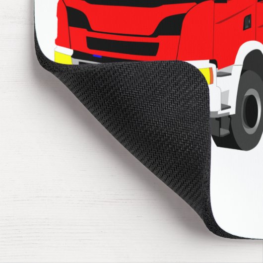 Feuerwehrmann und Löschfahrzeug Mousepad (Ecke)