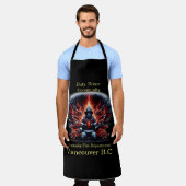 Feuerwehrmann unter Flammen und Lastwagen Schürze (Getragen)