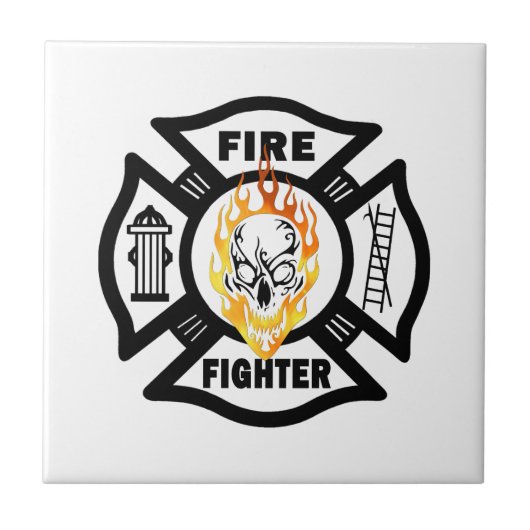 Feuerwehrmann Untersetzer Flammschädel (Vorderseite)