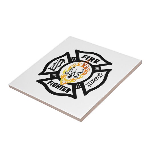 Feuerwehrmann Untersetzer Flammschädel (Seite)