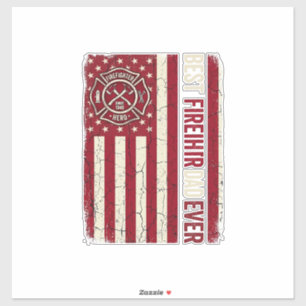 Feuerwehrmann-Vater-vertikale-Flagge Vintage Aufkleber
