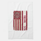 Feuerwehrmann-Vater-vertikale-Flagge Vintage Geschirrtuch (Vertikal)