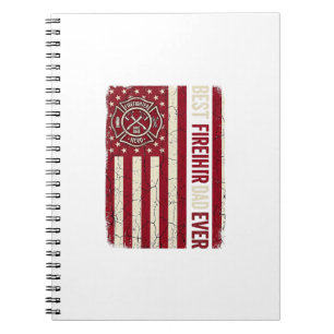 Feuerwehrmann-Vater-vertikale-Flagge Vintage Notizblock