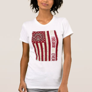 Feuerwehrmann-Vater-vertikale-Flagge Vintage T-Shirt