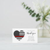 Feuerwehrmann Vielen Dank Feuerwehrstation Thin Re Visitenkarte (Stehend Vorderseite)