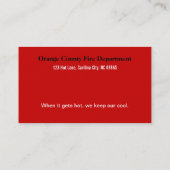 Feuerwehrmann-Visitenkarten Visitenkarte (Rückseite)