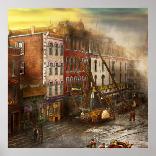 Feuerwehrmann - Washington DC - Feuer an Bedells Poster