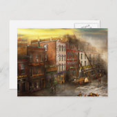 Feuerwehrmann - Washington DC - Feuer in den Bedel Postkarte (Vorne/Hinten)