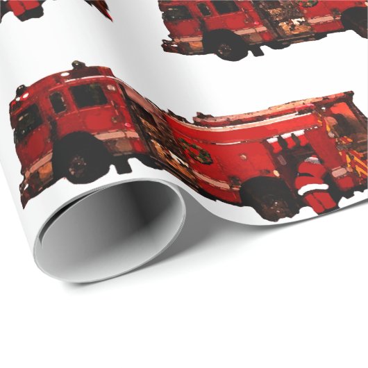 Feuerwehrmann Weihnachten Geschenkpapier (Rolleneckpunkt)