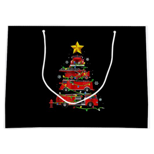 Feuerwehrmann Weihnachtsbaum Männer Frauen Große Geschenktüte (Vorderseite)