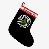 Feuerwehrmann-Weihnachtsfeuer-Abteilung Großer Weihnachtsstrumpf (Vorderansicht (hängend))