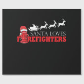 Feuerwehrmann Weihnachtsgeschenke Weihnachtsmann F Geschenkpapier (Flach)