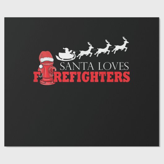 Feuerwehrmann Weihnachtsgeschenke Weihnachtsmann F Geschenkpapier (Flach)