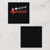 Feuerwehrmann Weihnachtsgeschenke Weihnachtsmann F Quadratische Visitenkarte (Vorne/Hinten)