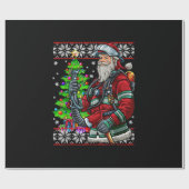 Feuerwehrmann Weihnachtsmann Feuerwerk Uganda Geschenkpapier (Flach)