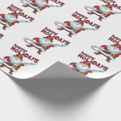 Feuerwehrmann Weihnachtsmann Geschenkpapier (Ecke)