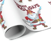 Feuerwehrmann Weihnachtsmann Geschenkpapier (Rolleneckpunkt)