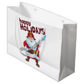 Feuerwehrmann Weihnachtsmann Große Geschenktüte (Vorderseite Schrägansicht)