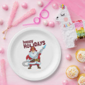 Feuerwehrmann Weihnachtsmann Pappteller (Party)