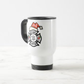 Feuerwehrmann Weihnachtsmann Reisebecher (Vorderseite Links)