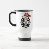 Feuerwehrmann Weihnachtsmann Reisebecher (Links)