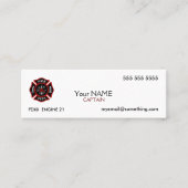 Feuerwehrmann weiß mini visitenkarte (Vorderseite)