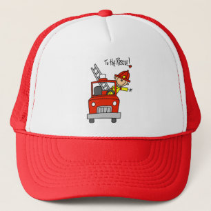 Feuerwehrmann zu den Rettungs-T - Shirts und den Truckerkappe