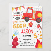 Feuerwehrmann zum Geburtstag Einladung (Vorderseite)