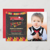 Feuerwehrmann zum Geburtstag Einladungs-Junge