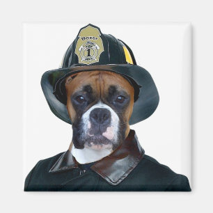 Feuerwehrmannboxer-Hundemagnet Magnet