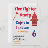 Feuerwehrmännchen Fotovorlage Geburtstag Einladung (Rückseite)