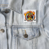 Feuerwehrmänner befürchten kein Feuer Button (Beispiel)