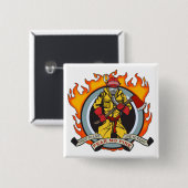 Feuerwehrmänner befürchten kein Feuer Button (Vorne & Hinten)