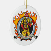 Feuerwehrmänner befürchten kein Feuer Keramik Ornament (Rechts)