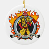 Feuerwehrmänner befürchten kein Feuer Keramik Ornament (Hinten)