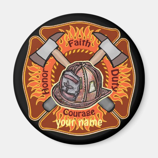 Feuerwehrmänner Flammenmagnet Magnet (Vorne)