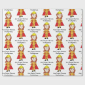 Feuerwehrmänner Frauen Super Hero Funny Geschenkpapier (Flach)