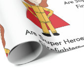 Feuerwehrmänner Frauen Super Hero Funny Geschenkpapier (Rolleneckpunkt)