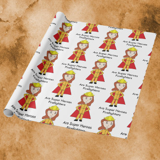 Feuerwehrmänner Frauen Super Hero Funny Geschenkpapier